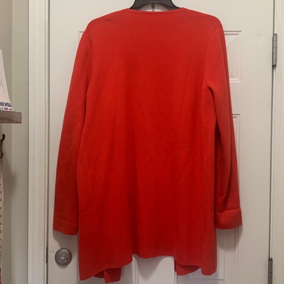 J. Crew 100% Cotton Vibrant Red Knit Jacket Cardigan Size XL - Picture 5 of 5